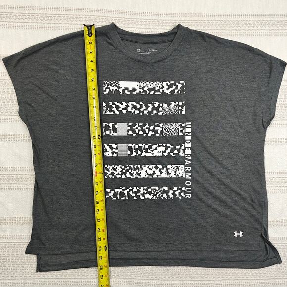Under Armour Graphic Workout Top Gray Loose Fit Size XL - Picture 4 of 6